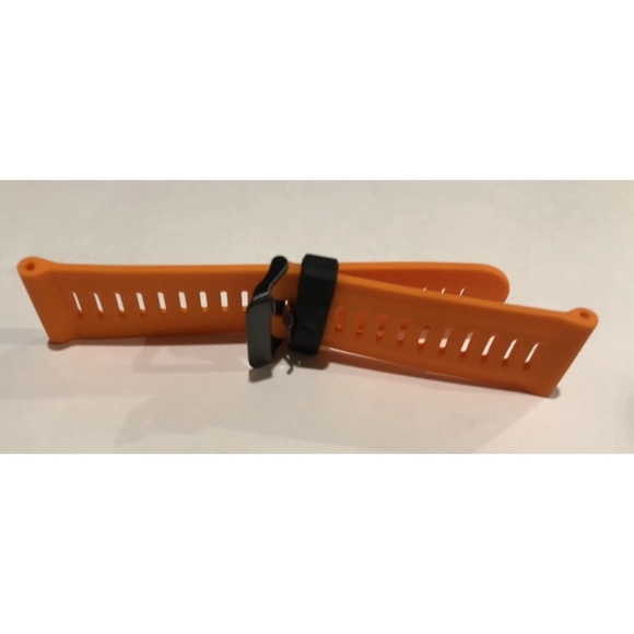 Watch Band 25mm Orange Black Silicone Rubber Replacement for Nixon 51-30 Garmin - Picture 10 of 10